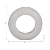 Abstract Tabletop Decor | 10" Round Ringlike Accent | White Marble | Wood
