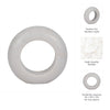 Abstract Tabletop Decor | 10" Round Ringlike Accent | White Marble | Wood