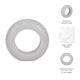 Abstract Tabletop Decor | 10" Round Ringlike Accent | White Marble | Wood