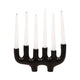 Decorative Candelabra 6 Taper Candle Holder | Antique Matte Black | 13"