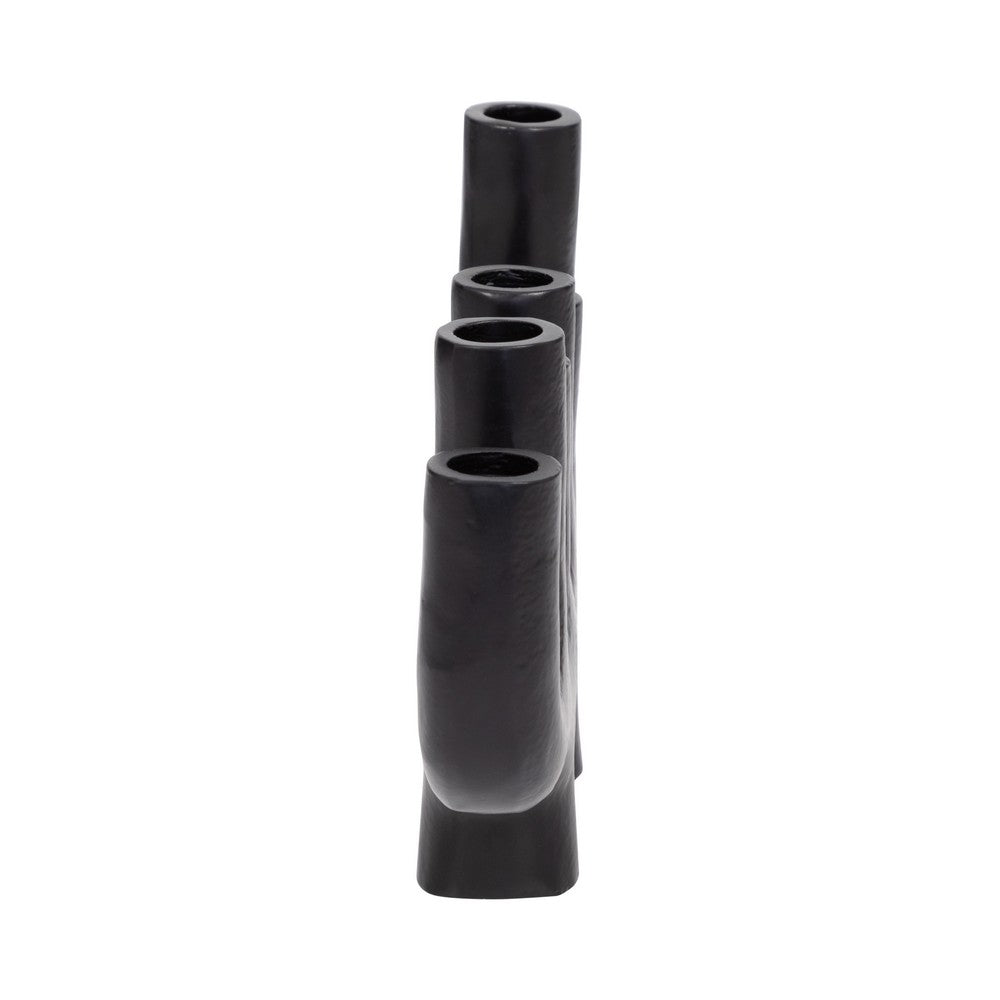 Decorative Candelabra 6 Taper Candle Holder | Antique Matte Black | 13"
