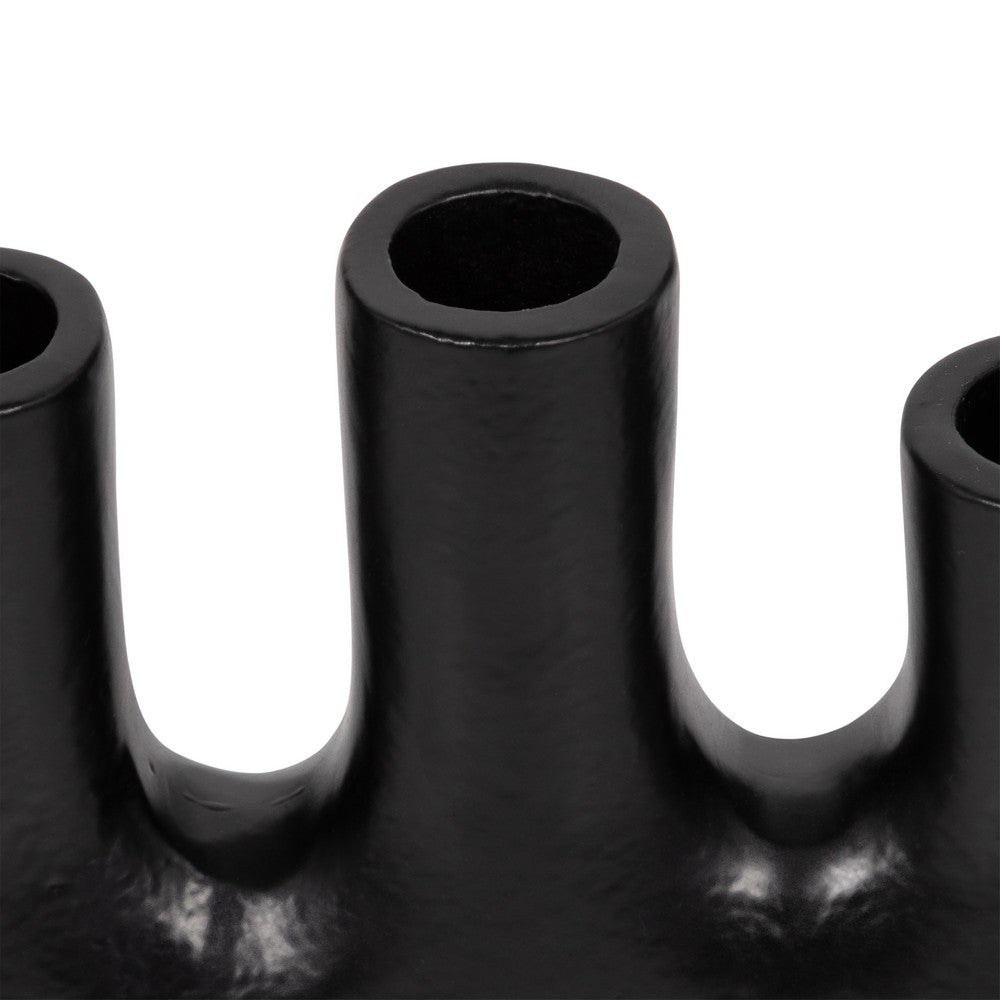 Decorative Candelabra 6 Taper Candle Holder | Antique Matte Black | 13"