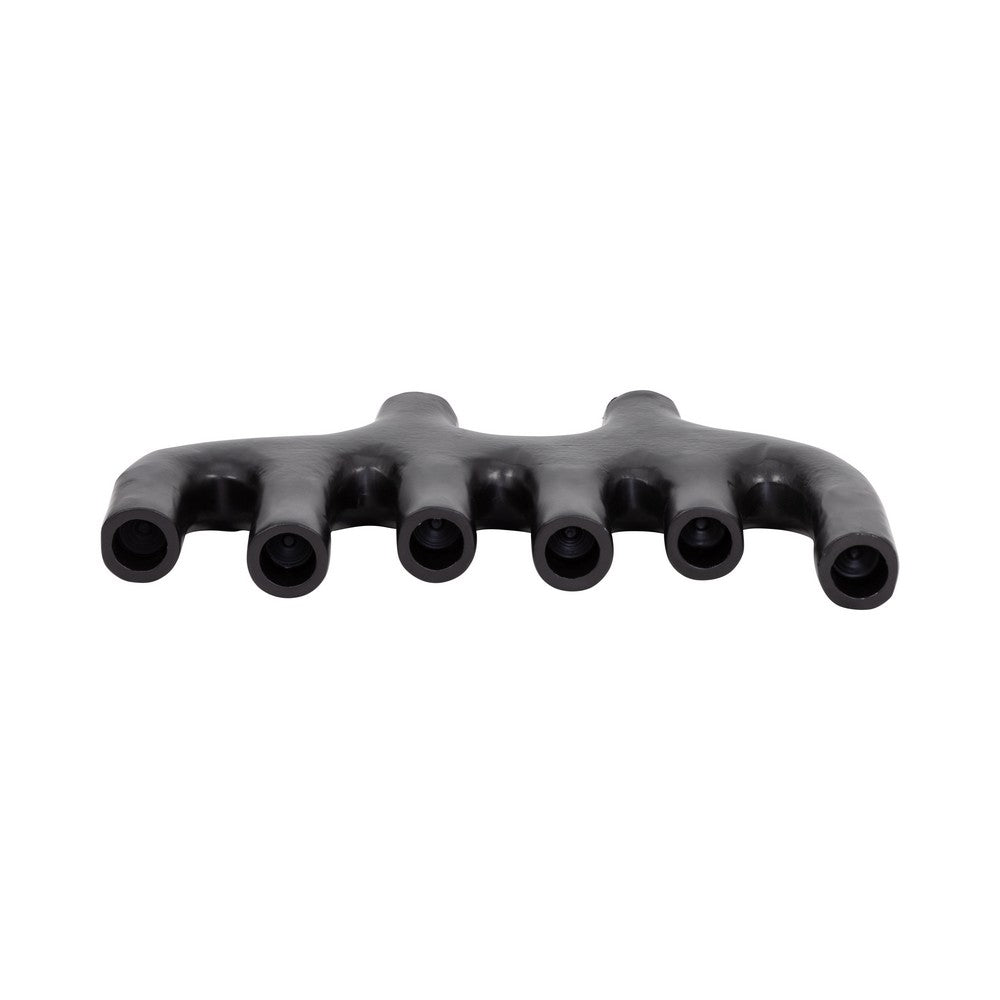 Decorative Candelabra 6 Taper Candle Holder | Antique Matte Black | 13"