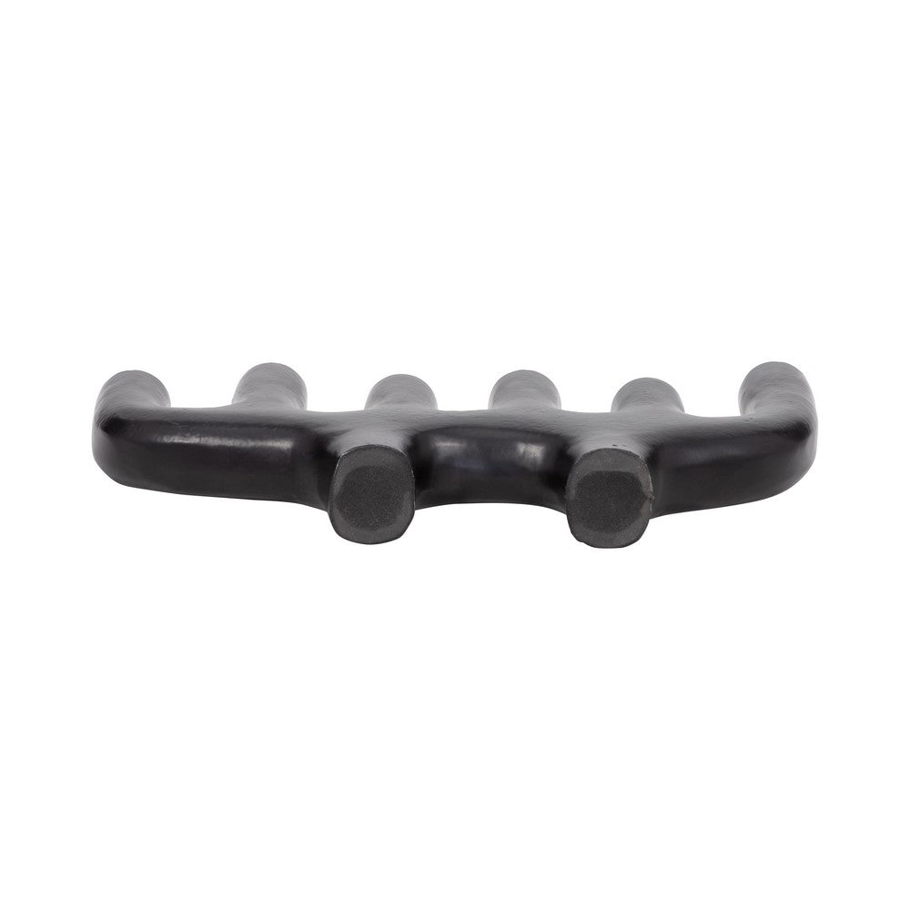 Decorative Candelabra 6 Taper Candle Holder | Antique Matte Black | 13"