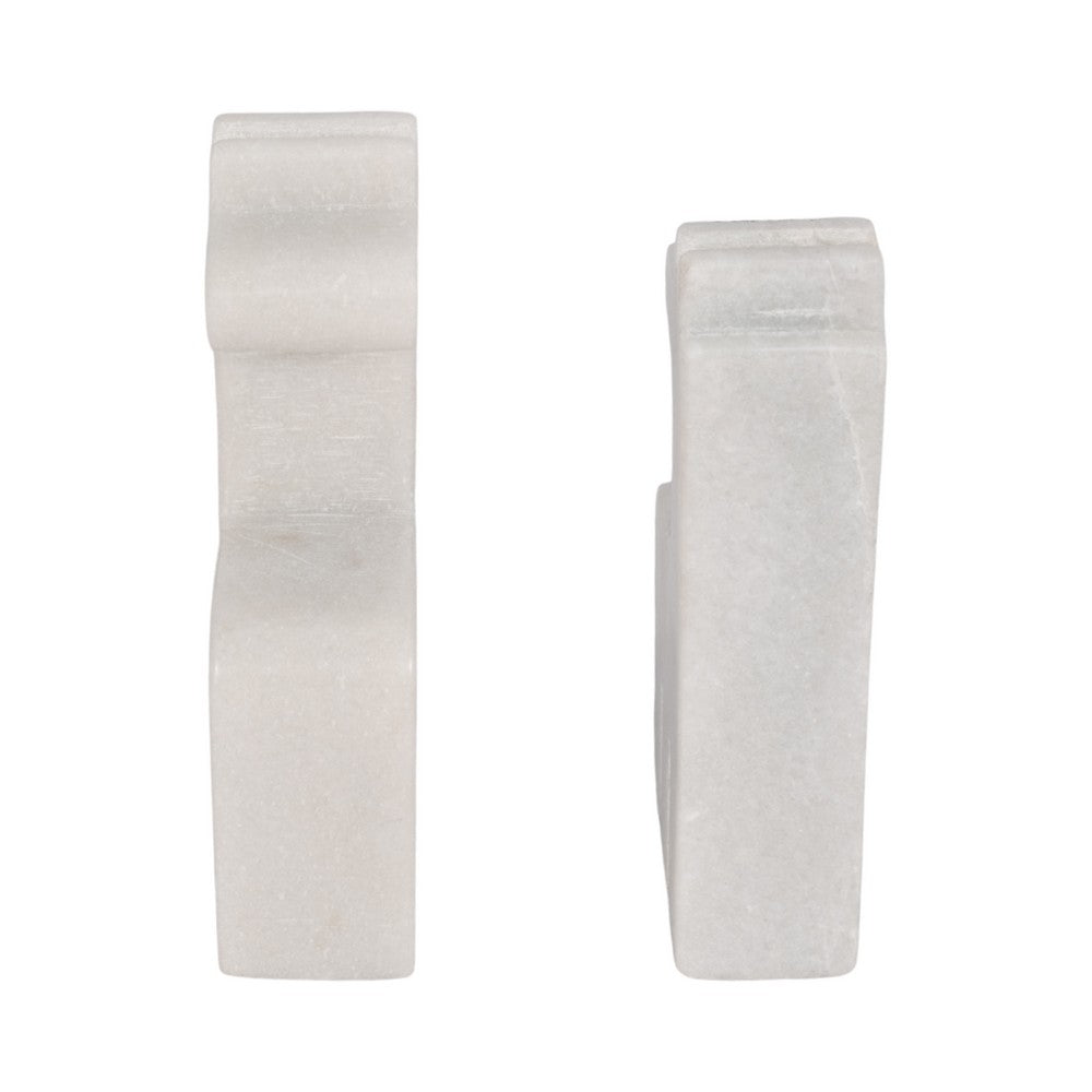 Decorative Giraffe Bookends Set of 2 | Playful Retro Modern White Marble