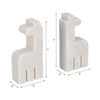 Decorative Giraffe Bookends Set of 2 | Playful Retro Modern White Marble