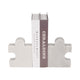 Decorative Bookend Set of 2 | Puzzle Piece | White Marble Glam Style SBH-18872