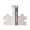 Decorative Bookend Set of 2 | Puzzle Piece | White Marble Glam Style
