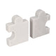 Decorative Bookend Set of 2 | Puzzle Piece | White Marble Glam Style
