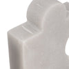 Decorative Bookend Set of 2 | Puzzle Piece | White Marble Glam Style