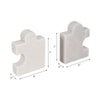 Decorative Bookend Set of 2 | Puzzle Piece | White Marble Glam Style