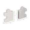 Decorative Bookend Set of 2 | Puzzle Piece | White Marble Glam Style SBH-18872