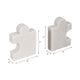 Decorative Bookend Set of 2 | Puzzle Piece | White Marble Glam Style SBH-18872