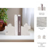 Decorative Bookend Set of 2 | Puzzle Piece | White Marble Glam Style