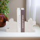 Decorative Bookend Set of 2 | Puzzle Piece | White Marble Glam Style