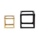 Accent Decor Set of 2 | Modern Open Square Sculpture | Black & Gold