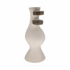 Abstract Decor Flower Vase | 18" | Ivory Ecomix w 2 Wood Accents