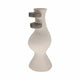 Abstract Decor Flower Vase | 18" | Ivory Ecomix w 2 Wood Accents