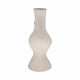Abstract Decor Flower Vase | 18" | Ivory Ecomix w 2 Wood Accents