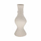 Abstract Decor Flower Vase | 18" | Ivory Ecomix w 2 Wood Accents