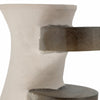Abstract Decor Flower Vase | 18" | Ivory Ecomix w 2 Wood Accents