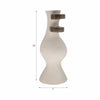 Abstract Decor Flower Vase | 18" | Ivory Ecomix w 2 Wood Accents