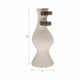 Abstract Decor Flower Vase | 18" | Ivory Ecomix w 2 Wood Accents
