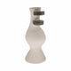 Abstract Decor Flower Vase | 18" | Ivory Ecomix w 2 Wood Accents