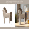Nordic Style Horse Figurine with Brown Wood Accents | Minimalist 12" Ivory