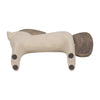 Nordic Style Horse Figurine with Brown Wood Accents | Minimalist 12" Ivory