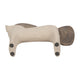 Nordic Style Horse Figurine with Brown Wood Accents | Minimalist 12" Ivory