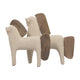 Nordic Style Horse Figurine with Brown Wood Accents | Minimalist 12" Ivory