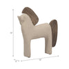 Nordic Style Horse Figurine with Brown Wood Accents | Minimalist 12" Ivory