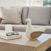 Decorative Bird Figurine | Ivory & Natural Brown Mango Wood | 9"
