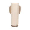 Flower Vase | 19" Organic Decor Design Ivory Ecomix | Brown Wood Accents