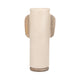 Flower Vase | 19" Organic Decor Design Ivory Ecomix | Brown Wood Accents