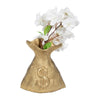 Accent Statuette 8" Metal Money Bag w Embossed Dollar Symbol | Gold