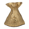 Accent Statuette 8" Metal Money Bag w Embossed Dollar Symbol | Gold