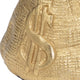 Accent Statuette 8" Metal Money Bag w Embossed Dollar Symbol | Gold