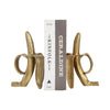 Decorative Bookend Set of 2 Peeled Bananas with Ring Handles | Gold