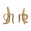 Decorative Bookend Set of 2 Peeled Bananas with Ring Handles | Gold