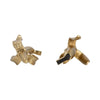 Decorative Bookend Set of 2 Peeled Bananas with Ring Handles | Gold