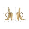Decorative Bookend Set of 2 Peeled Bananas with Ring Handles | Gold