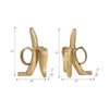 Decorative Bookend Set of 2 Peeled Bananas with Ring Handles | Gold