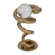 Orly Coiled Snake Figurine with Acrylic Ball Accent | Gold Metal 7"