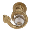 Orly Coiled Snake Figurine with Acrylic Ball Accent | Gold Metal 7"