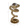 Orly Coiled Snake Figurine with Acrylic Ball Accent | Gold Metal 7"