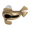 Sea Lion Figurine w Acrylic Orb | Coastal Style Gold Aluminum | 7"