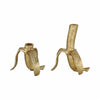 Decorative Taper Candle Holder Set of 2 | Gold Aluminum Banana Design