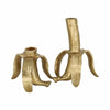 Decorative Taper Candle Holder Set of 2 | Gold Aluminum Banana Design